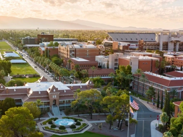 overhead shot of the university of arizona campus